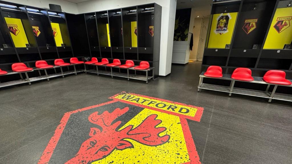 Watford FC changing rooms.