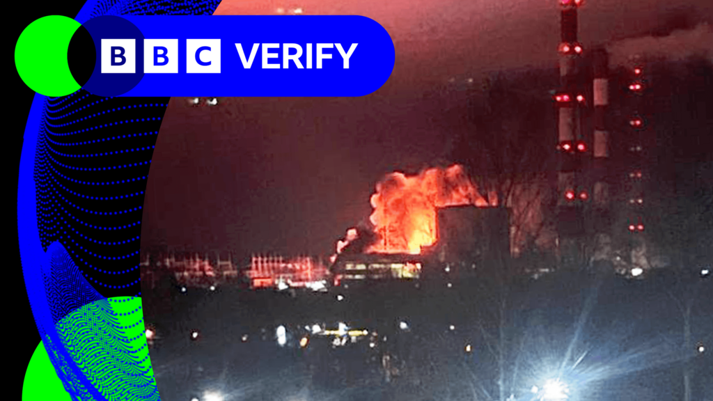 A large fireball in a powerplant