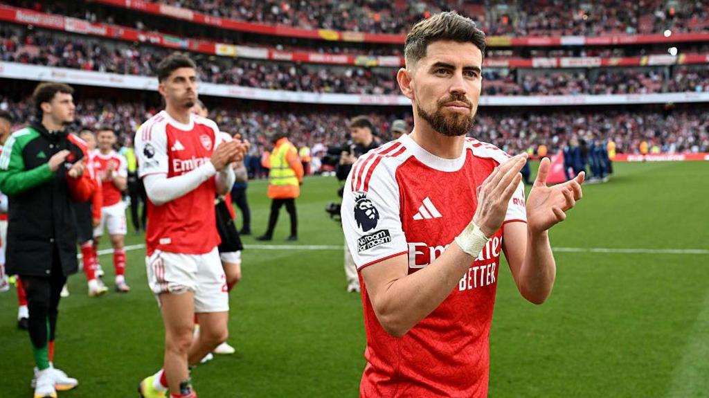 Jorginho clapping Arsenal's fans