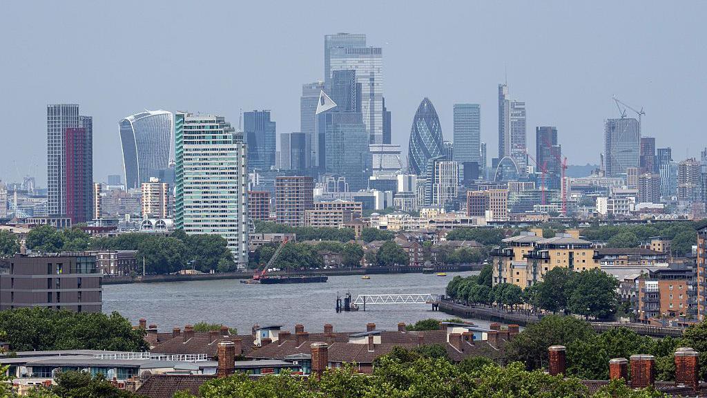London's skyline during the heatwave.
