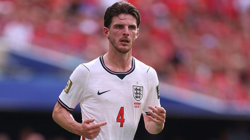 Declan Rice in action for England