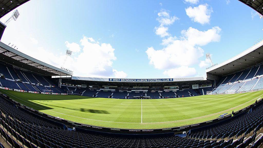 West Bromwich Albion's Hawthorns home with blue sky above.