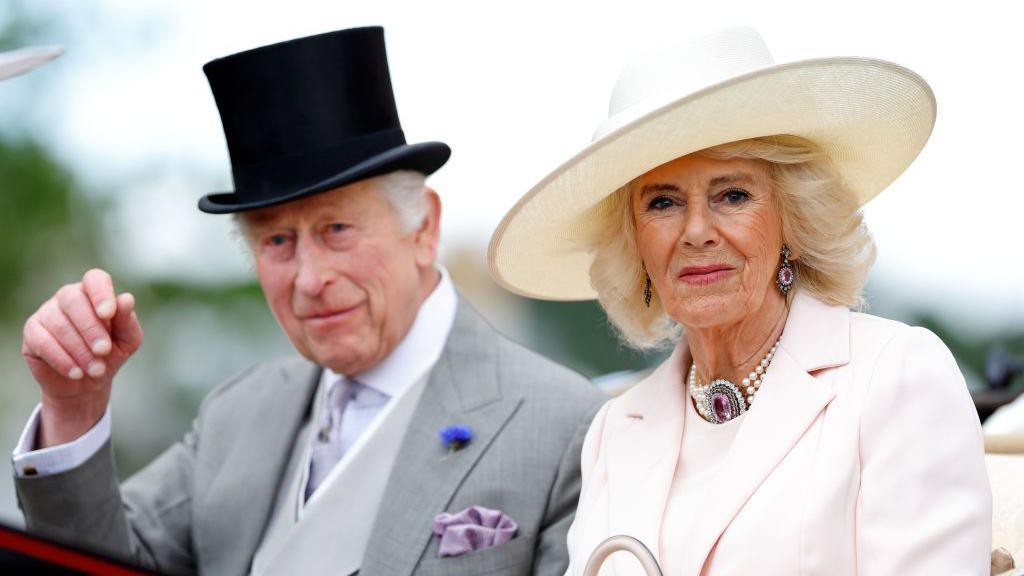 King Charles III and Queen Camilla arriving at Royal Ascot 2024