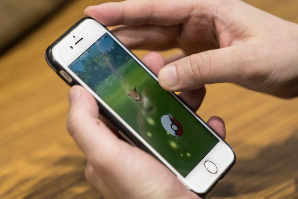 Pokemon Go being played on a mobile