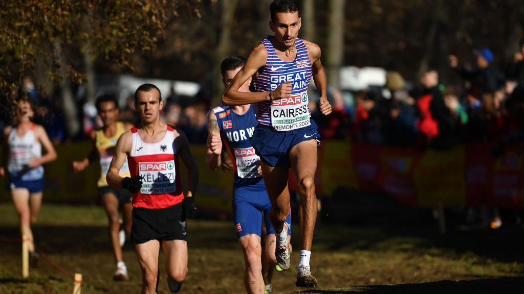 Emile Cairess running at the European cross country championships in 2022