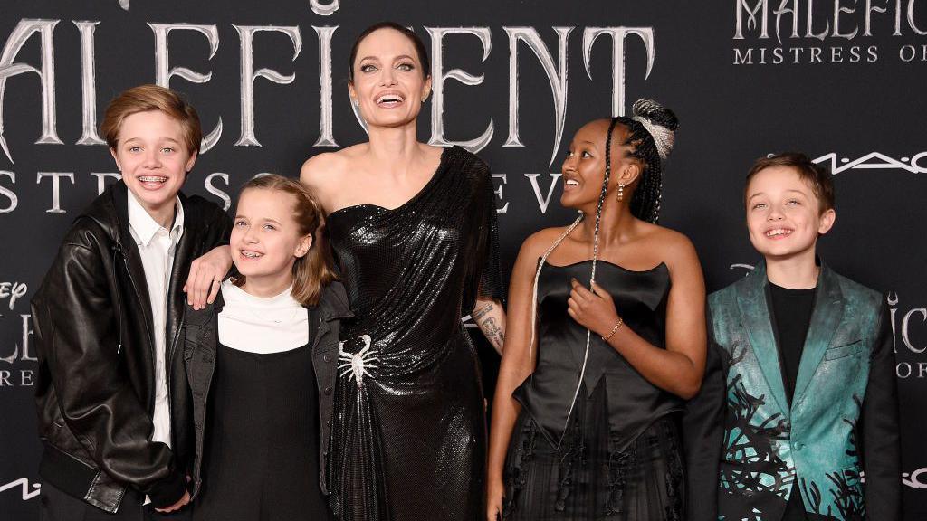 Angelina Jolie and her children