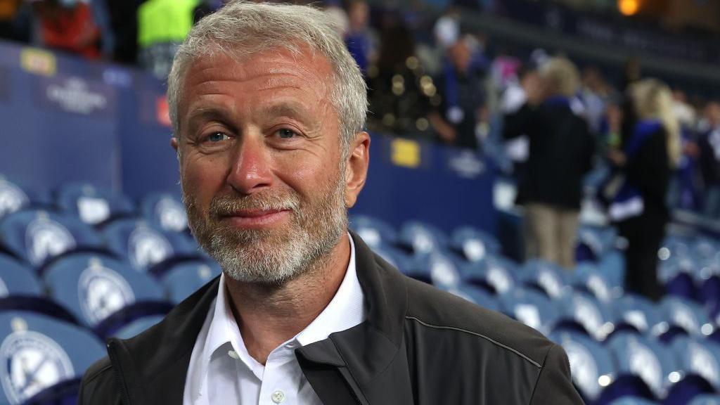 Roman Abramovich, smiles following Chelsea's victory over Manchester City in the UEFA Champions League Final on May 29, 2021 in Porto, Portugal