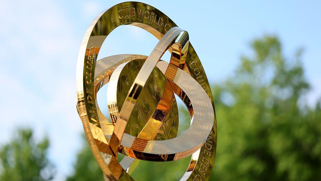 Close-up side view of the trophy.