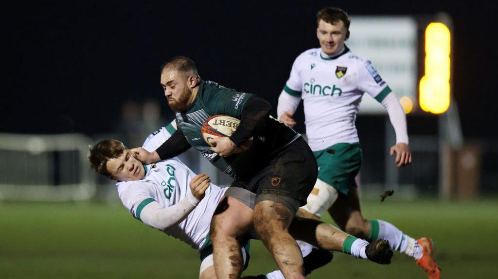 Nottingham in action against Northampton in a Premiership Cup match