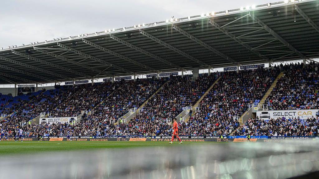 A crowd at the Reading vs Lincoln match at the Select Care Leasing stadium in Reading on 18 April 2025.