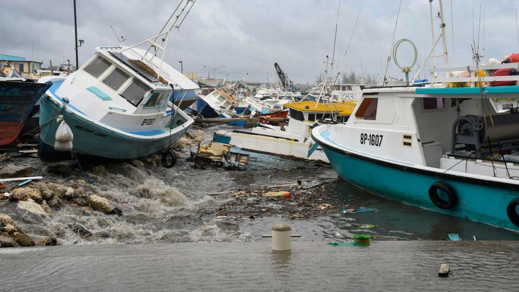 Wreckage from Hurricane Beryl