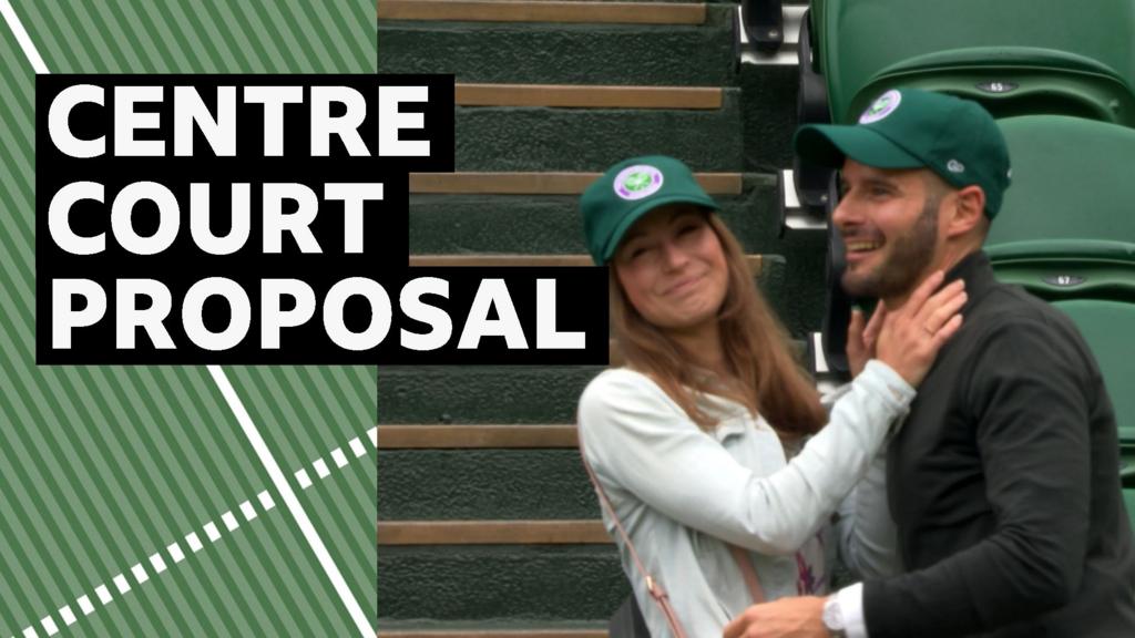 Watch: Proposal on Centre Court before play gets underway