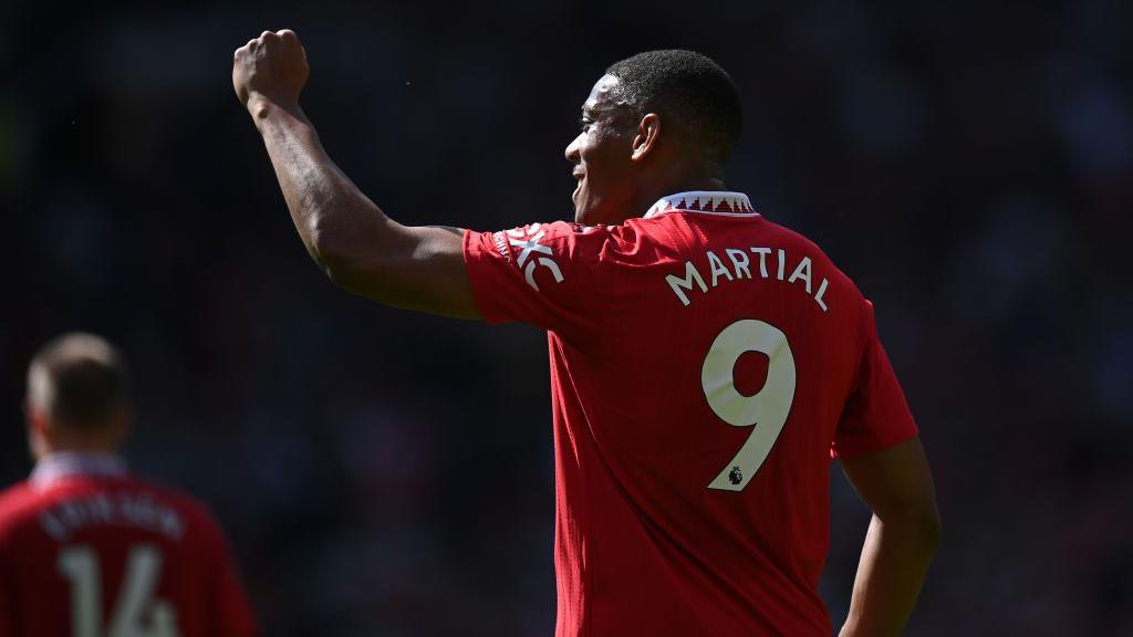 Anthony Martial of Manchester United celebrates