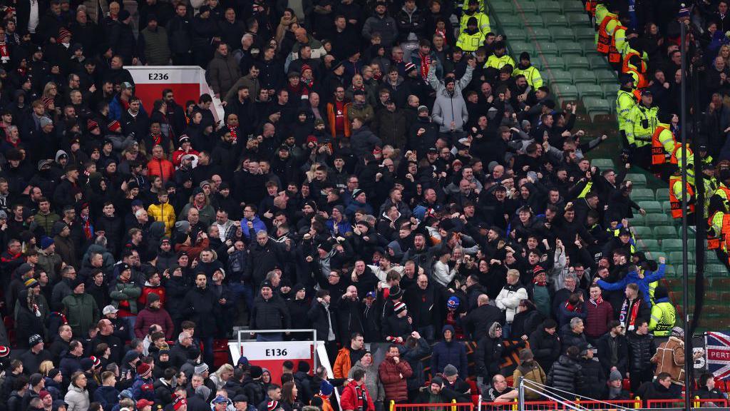 Rangers fans at Old Trafford