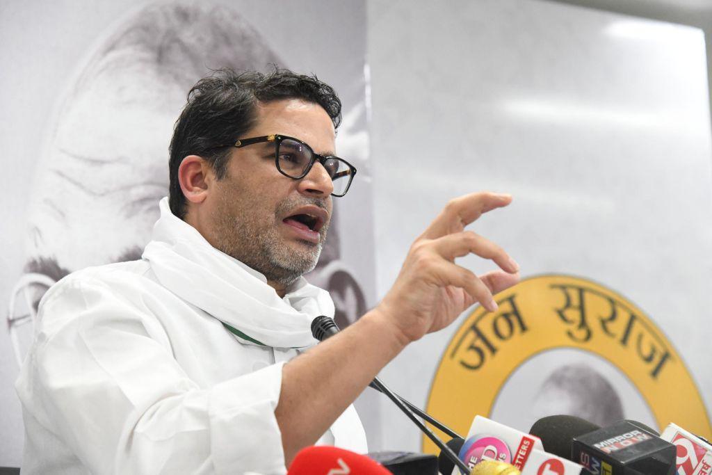 Political strategist Prashant Kishor addresses a press conference at Gyan Bhawan on May 5, 2022 in Patna, India. (Photo by Santosh Kumar/Hindustan Times via Getty Images)
