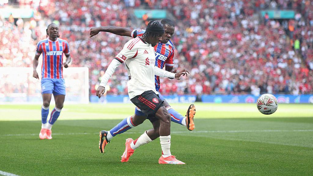 Jeremie Frimpong scores Liverpool's second goal