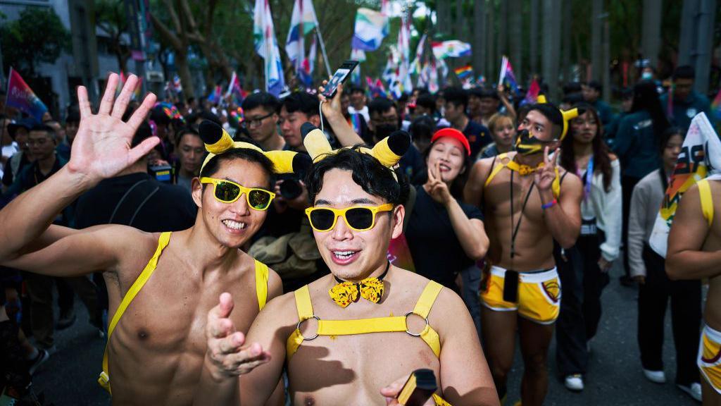 Attendees at Taipei's pride parade in October 2023