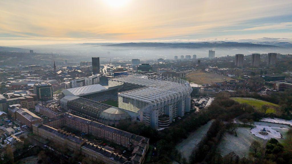 A general aerial view of St James' Park