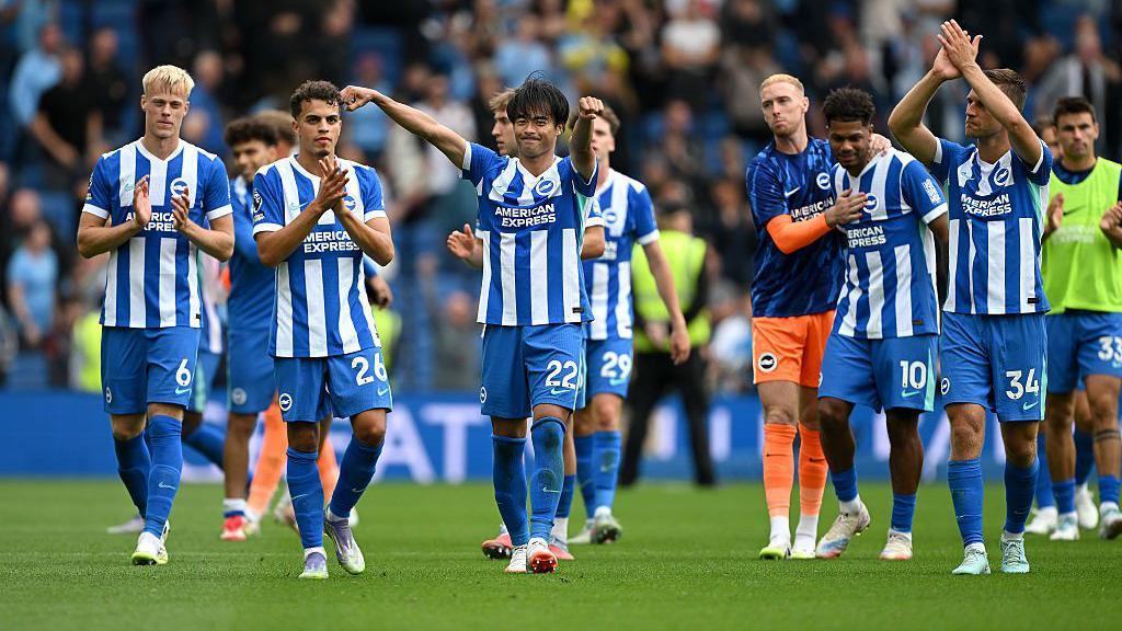 Brighton players celebrate
