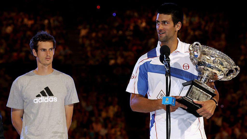 Novak Djokovic gives his winners' speech at the 2011 Australian Open