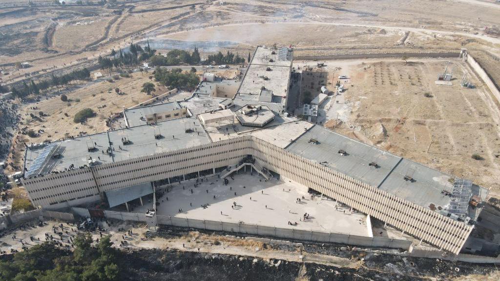 An aerial view of Sednaya Military Prison on 9 December after the overthrow of the Assad regime