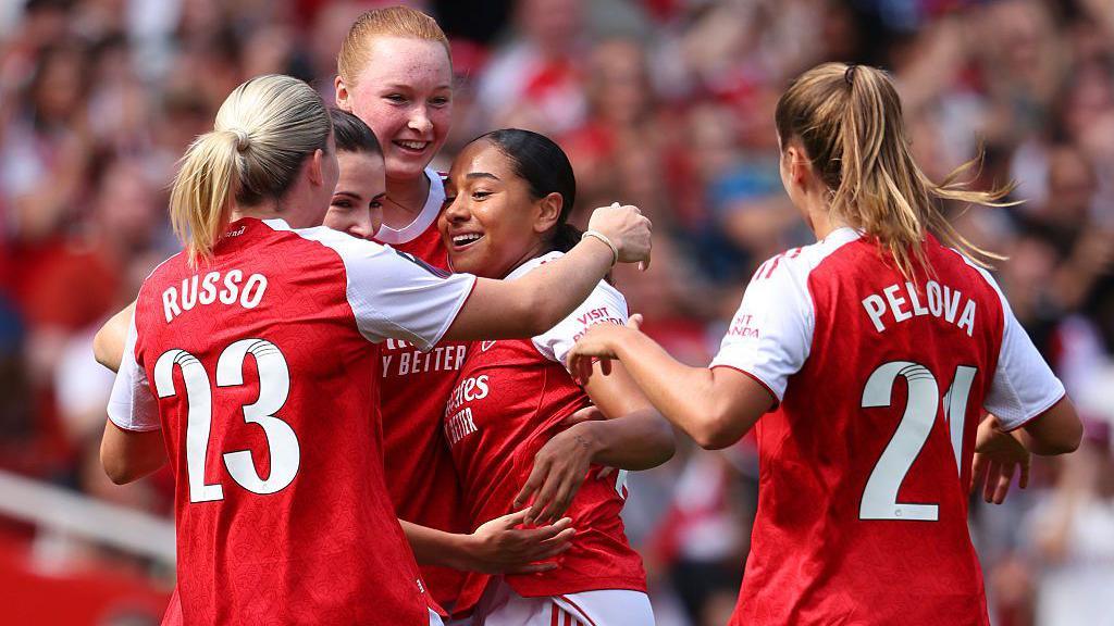 Olivia Smith celebrates scoring