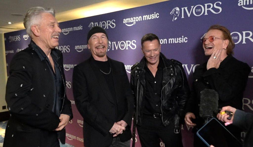 U2 joke backstage at the Ivor Novello Awards
