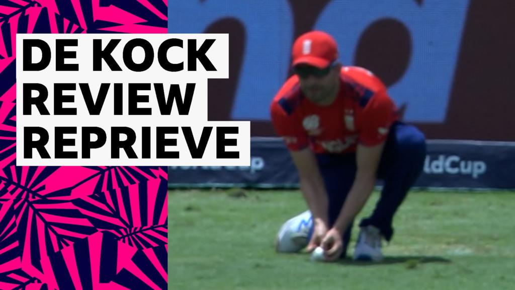 De Kock reprieved as umpire rules catch is grounded