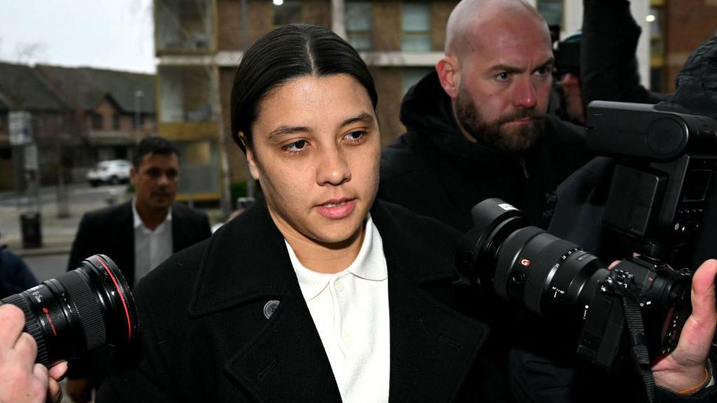 Chelsea's Australian striker Sam Kerr arrives at Kingston Crown Court