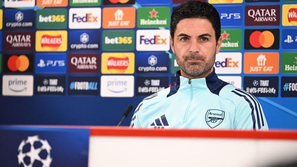 Mikel Arteta in Arsenal Champions League news conference