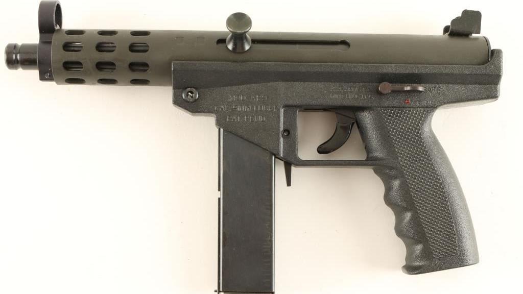 A 9mm calibre Kimel Ap-9 self-loading pistol which was seized by specialist firearms officers.