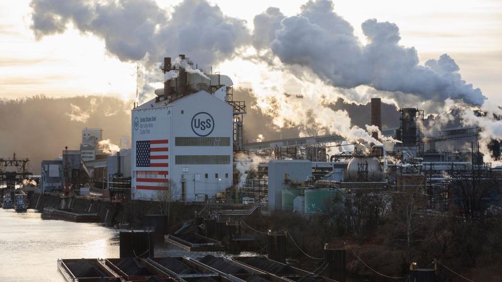 U.S. Steel's Clairton Coke Works rests along the Monongahela River in Clairton