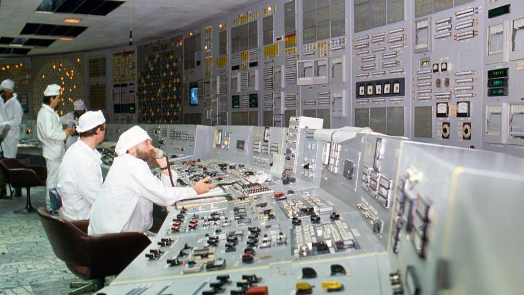 Chernobyl nuclear power plant a few months after the disaster.