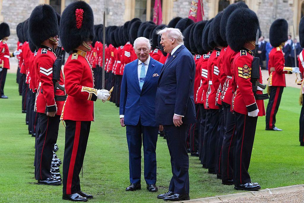 King Charles and president Trump inspect the Windsor guard