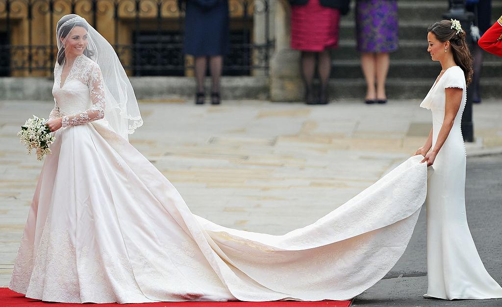 Kate Middleton in her wedding dress