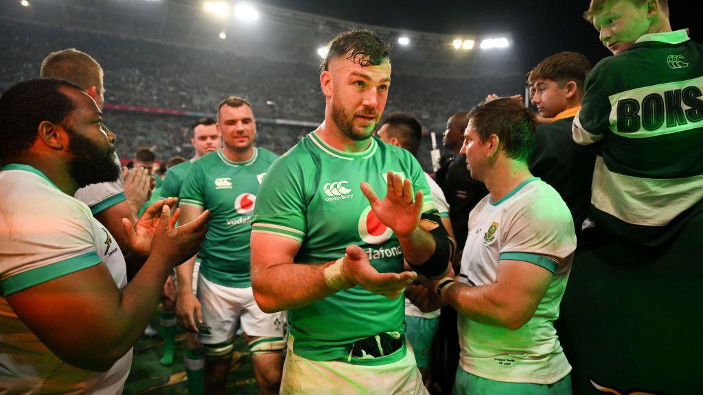 Caelan Doris leads Ireland through a guard of honour