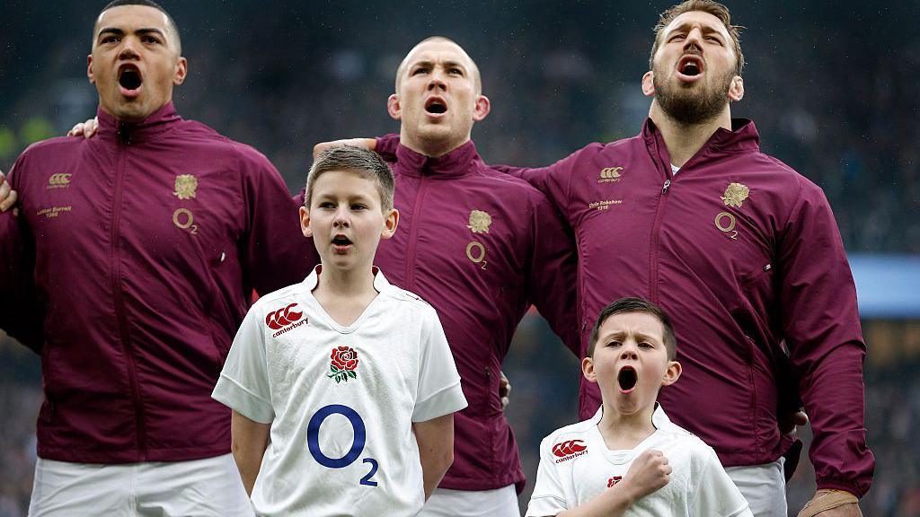 Harry Westlake singing the national anthem