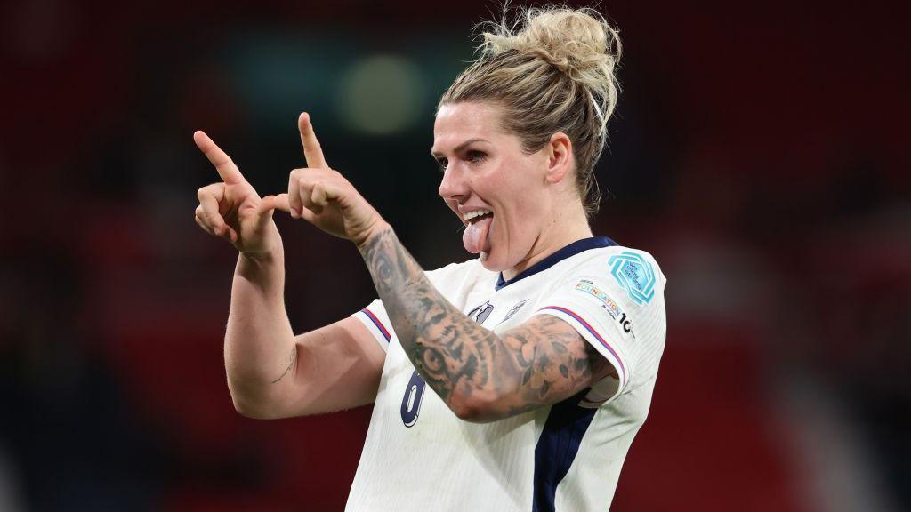 Millie Bright celebrates at full-time