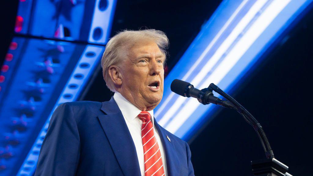 Donald Trump speaking in Arizona on 23 December. 