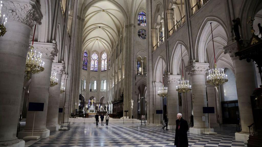 Interior of Notre Dame after its renovation