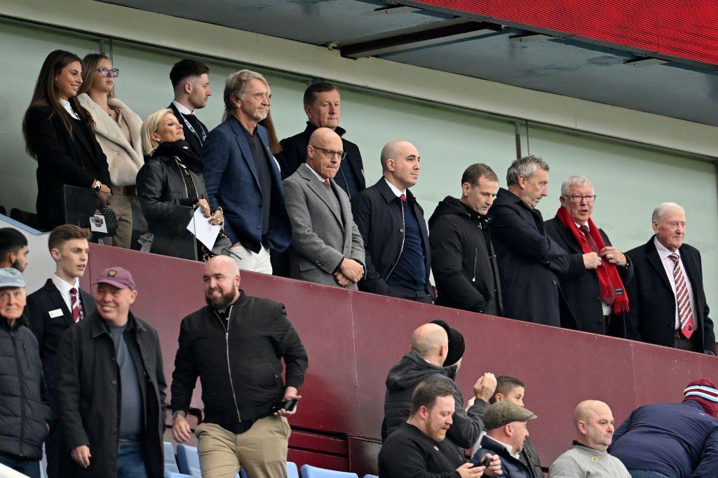 The United delegation at Villa Park in October included co-owner Sir Jim Ratcliffe, Ineos, head of sport Dave Brailsford, chief executive Omar Berrada, sporting director Dan Ashworth, technical director Jason Wilcox and former manager Sir Alex Ferguson.