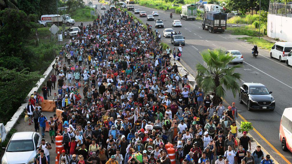 Migrants heading towards the US