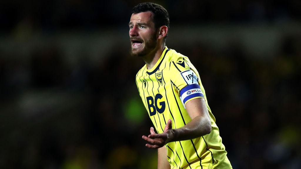Elliott Moore of Oxford United during the League One play-off semi-final against Peterborough United