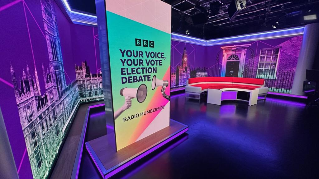 A picture of the studio in which the debate is being held