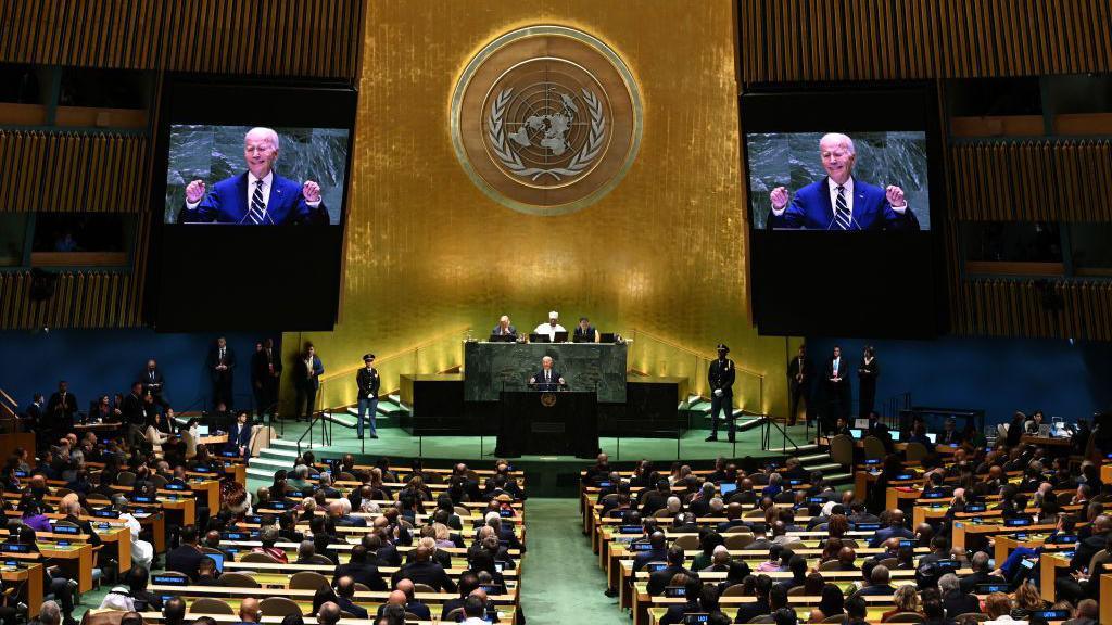 Biden speaking at the UN