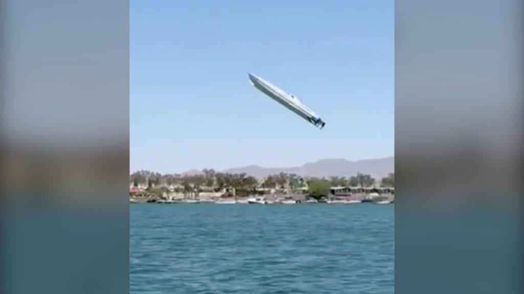 Watch: Crew survives after powerboat goes airborne and crashes