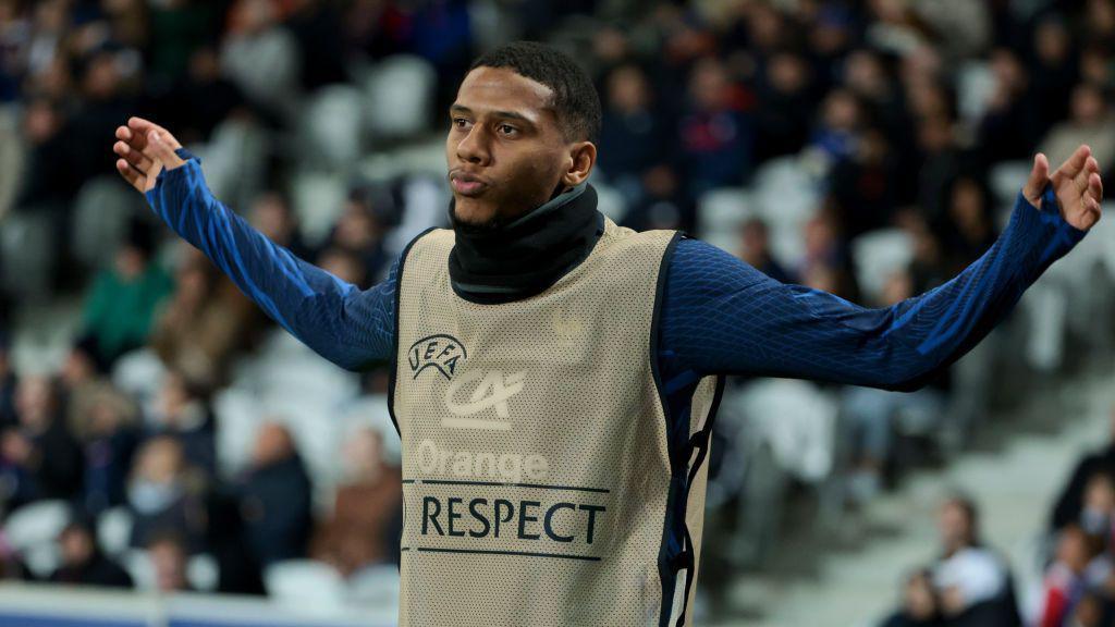 Jean-Clair Todibo of France warms up during the international friendly match between France and Scotland