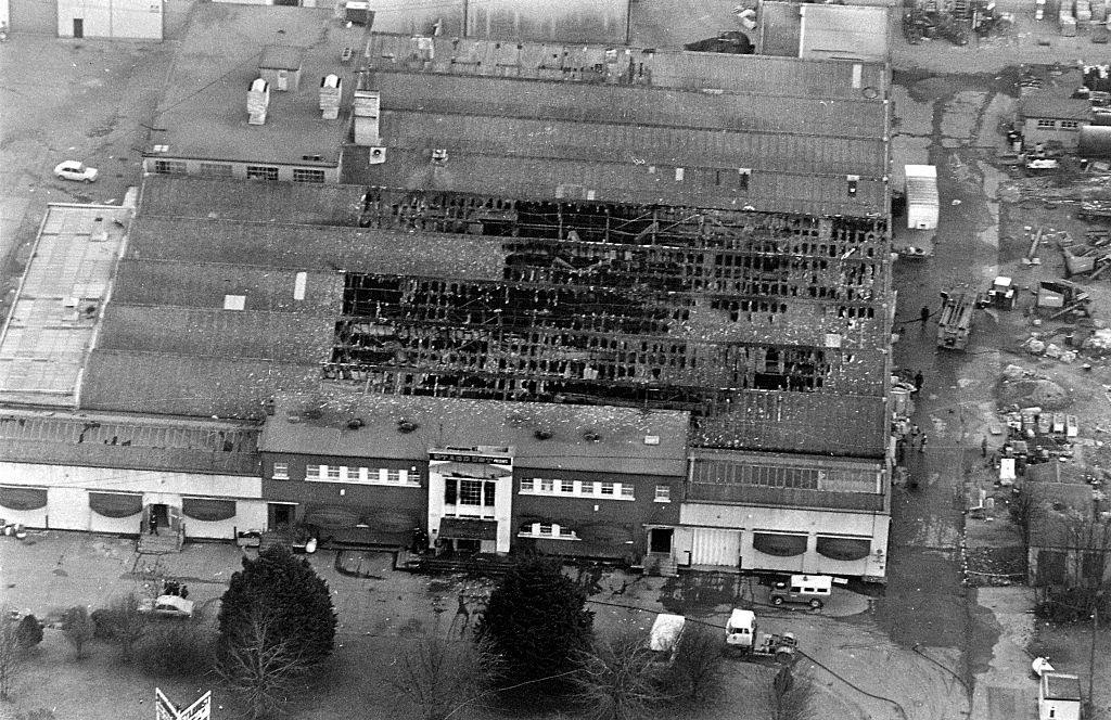 Stardust fire aerial shot of nightclub