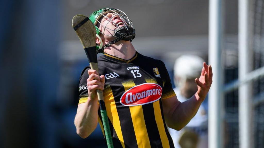 Martin Keoghan of Kilkenny reacts to a missed shot on goal