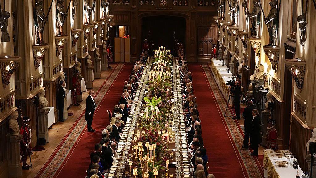 A view of guests during the state banquet.